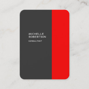 Chubby Stylish Gray Red Minimalistisch Modern Visitenkarte