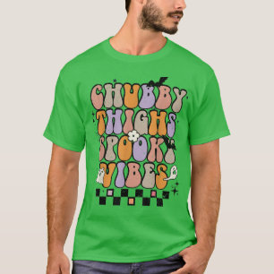 Chubby Thighy Spooky Vibes Halloween Retro Groovy T-Shirt