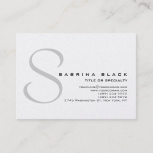 Chubby Trendy Gray Monogram Business Card Visitenkarte