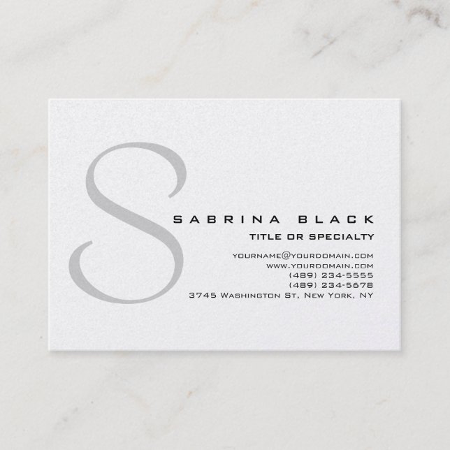 Chubby Trendy Gray Monogram Business Card Visitenkarte (Vorderseite)