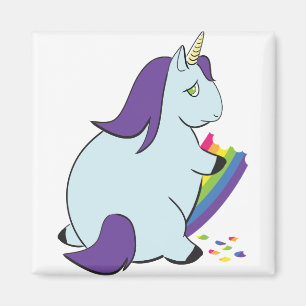 Chubby Unicorn Eating Rainbow Magnet