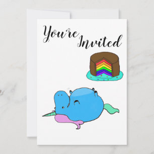 Chubby Unicorn Party Einladung