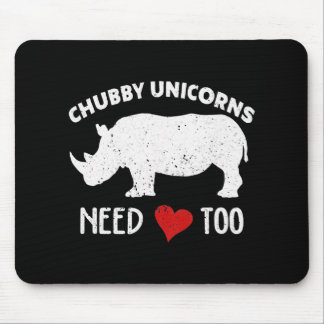 Chubby Unicorns braucht Liebe zu Rhino Rhinoceros Mousepad