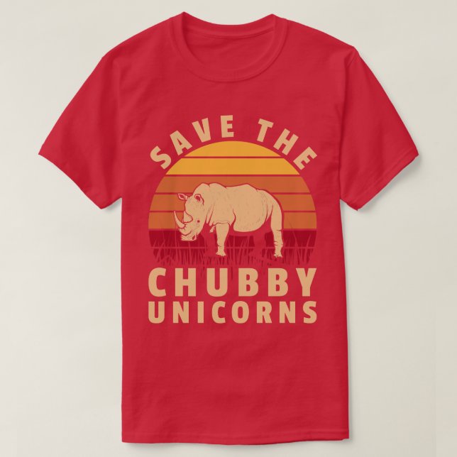Chubby Unicorns Funny Rhino T-Shirt (Design vorne)