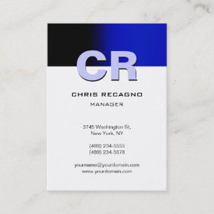 Chubby Vertical Blue White Business Card Visitenkarte