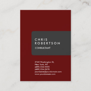 Chubby Vertical Gray Red Minimalistisch Business C Visitenkarte