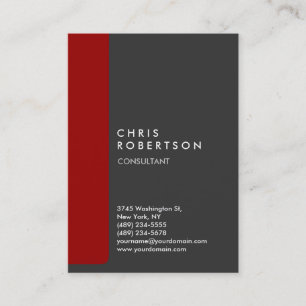 Chubby Vertical Gray Red Trendy Business Card Visitenkarte