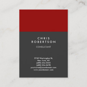 Chubby Vertical Red Gray Trendy Business Card Visitenkarte