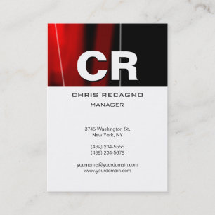 Chubby Vertical Red Schwarz-weiß Business Card Visitenkarte