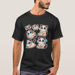 Chubby Whiskers and Paws Fluffy Süsse Kawaii Cat V T-Shirt