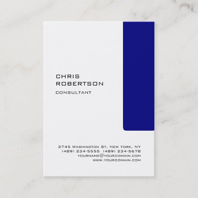 Chubby White Navy Bleu Attractif Carte de visite (Devant)