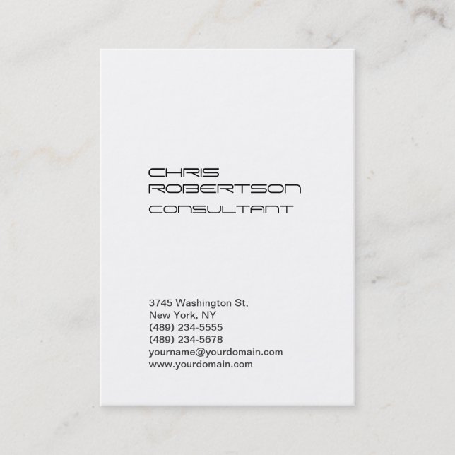 Chubby White Schlicht Attraktive Business Card Visitenkarte (Vorderseite)