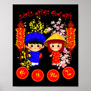 Chuc Mung Nam Moi 2026 T-Shirt Vietnamesisches Neu Poster