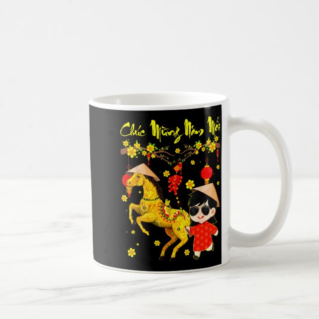 Chuc Mung Nam Moi Binh Ngo Tet 2026 Vietnamese Gir Kaffeetasse (Rechts)