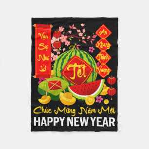 Chuc Mung Nam Moi Frohes Neues Mondjahr Vietnamesi Fleecedecke