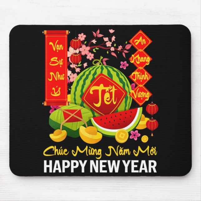 Chuc Mung Nam Moi Happy Lunar New Year Vietnamese  Mousepad (Vorne)