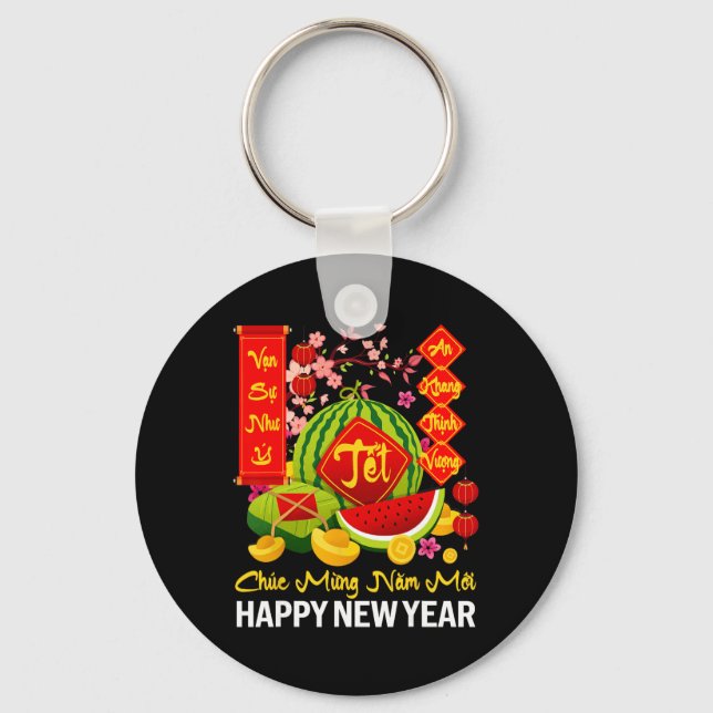 Chuc Mung Nam Moi Happy Lunar New Year Vietnamese  Schlüsselanhänger (Vorderseite)