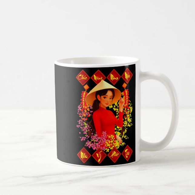 Chuc Mung Nam Moi Tet Binh Ngo 2026 Vietnamese Gir Kaffeetasse (Rechts)