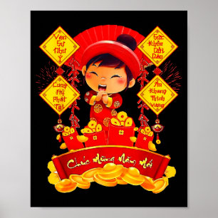 Chuc mung nam moi tet vietnamesisches Neujahr Poster