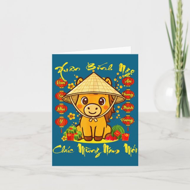 Chuc Mung Nam Moi Vietnamese New Year Of The Horse Karte (Vorderseite)