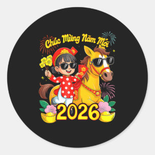Chuc Mung Nam Moi Vietnamesisches Neujahrsfest Tet Runder Aufkleber