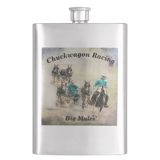 Chuckwagon Racing Big Mules Flachmann (Vorderseite)