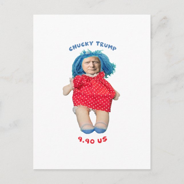 Chucky Donald Trump Doll Postkarte (Vorderseite)