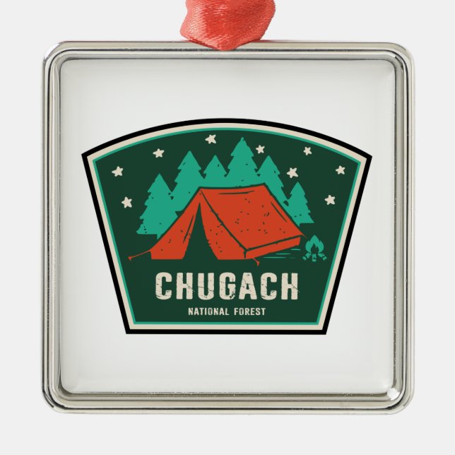 Chugach National Forest Camping Ornament Aus Metall (Vorne)