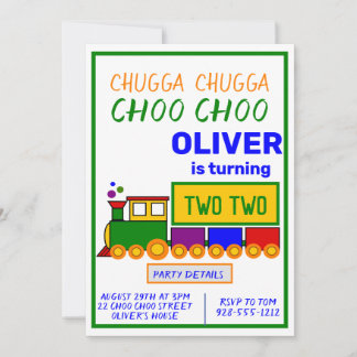 Chugga Choo Choo Boy 2. Geburtstag Einladung
