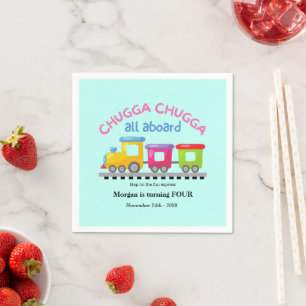 Chugga Choo Train thematischer Cartoon jeden Gebur Serviette