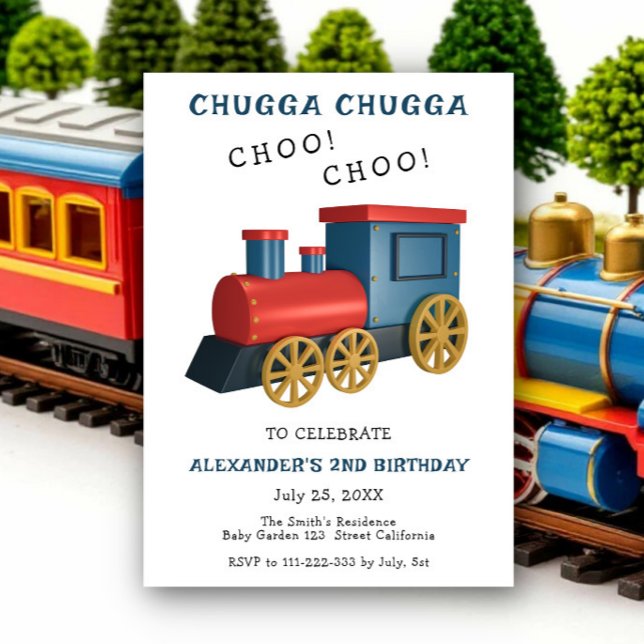 Chugga Choo Zug Geburtstag Einladung (Von Creator hochgeladen)