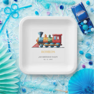 Chugga Chugga Choo Choo Vintag Train 2. Geburtstag Pappteller