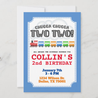 Chugga Chugga Deux Invitation Anniversaire