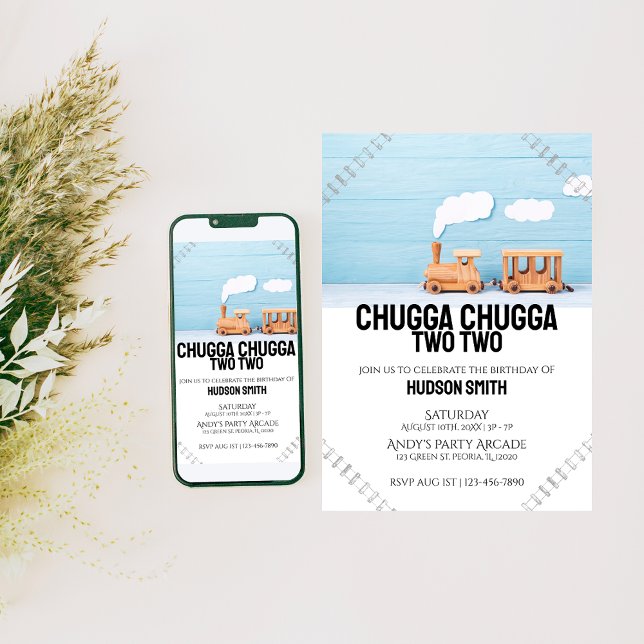 Chugga Chugga Deux | Invitation photo Anniversaire (Créateur téléchargé)