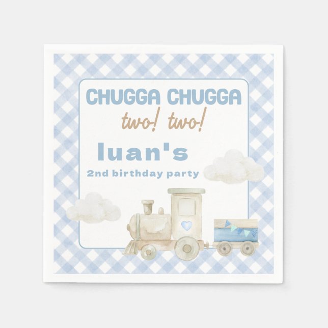 Chugga Chugga Train Birthday  Serviette (Vorderseite)