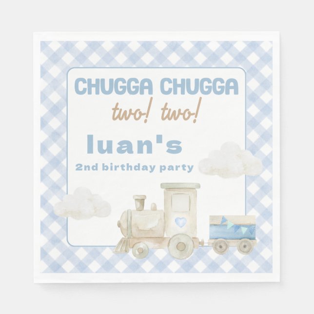 Chugga Chugga Train Birthday  Serviette (Vorderseite)