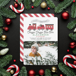 Chugga Chugga Two Two Christmas Train 2nd Birthday Einladung