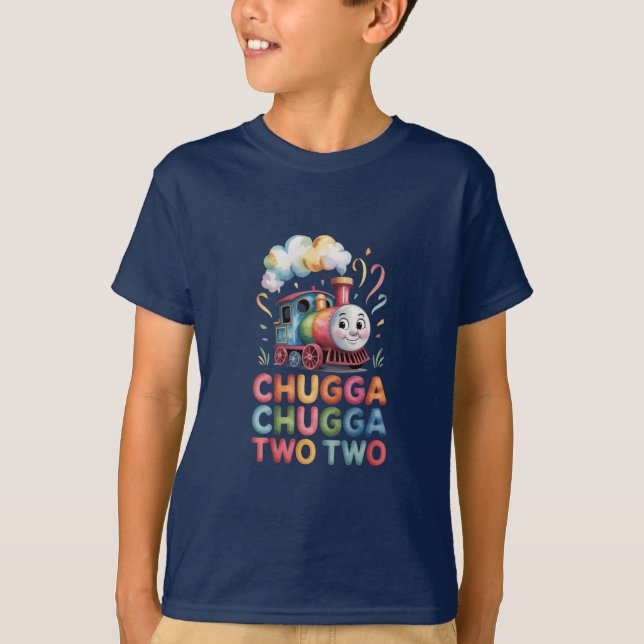 Chugga Chugga Two Two Kids Tee Train Birthday  (Vorderseite)