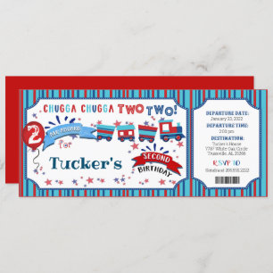 Chugga Chugga ZWEI BEIDE Geburtstagsparty Einladun Save The Date