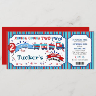 Chugga Chugga ZWEI BEIDE Geburtstagsparty Einladun Save The Date