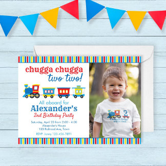 Chugga Chugga zwei Züge Geburtstag Einladung