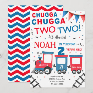 Chugga Two Train 2. Geburtstag Einladung