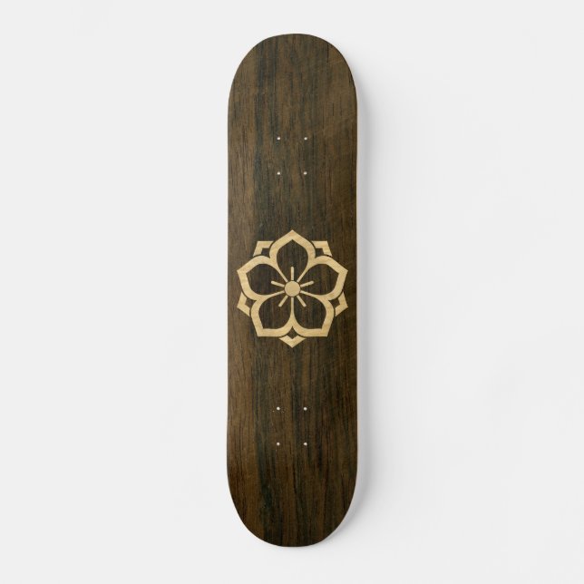 Chuinyaekikyo Japaner Kamon Kirschblüten-Holz Skateboard (Vorderseite)