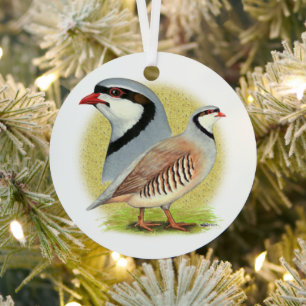 Chukar Partridge Combo Ornament Aus Metall