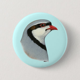 Chukar: Partridge Head Button