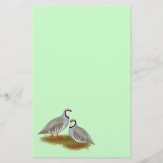 Chukar Partridge Pair Briefpapier (Vorderseite)