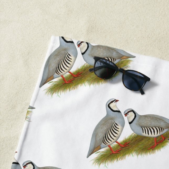 Chukar Partridge Pair Strandtuch (Beispiel)