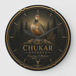 Chukar Rebhuhn ,Kunst Große Wanduhr