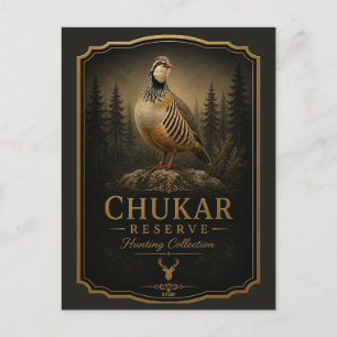 Chukar Rebhuhn ,Kunst Postkarte