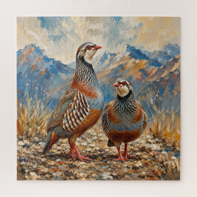 Chukar Rebhuhn-Paar-Kunst  (Vertikal)